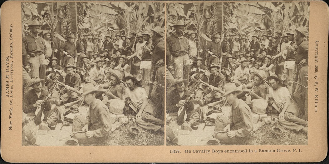 4th Cavalry Boys encamped in a Banana Grove, P. I.
